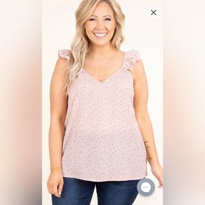 NWOT 🛍️ 2XL Chic Soul light pink tank blouse